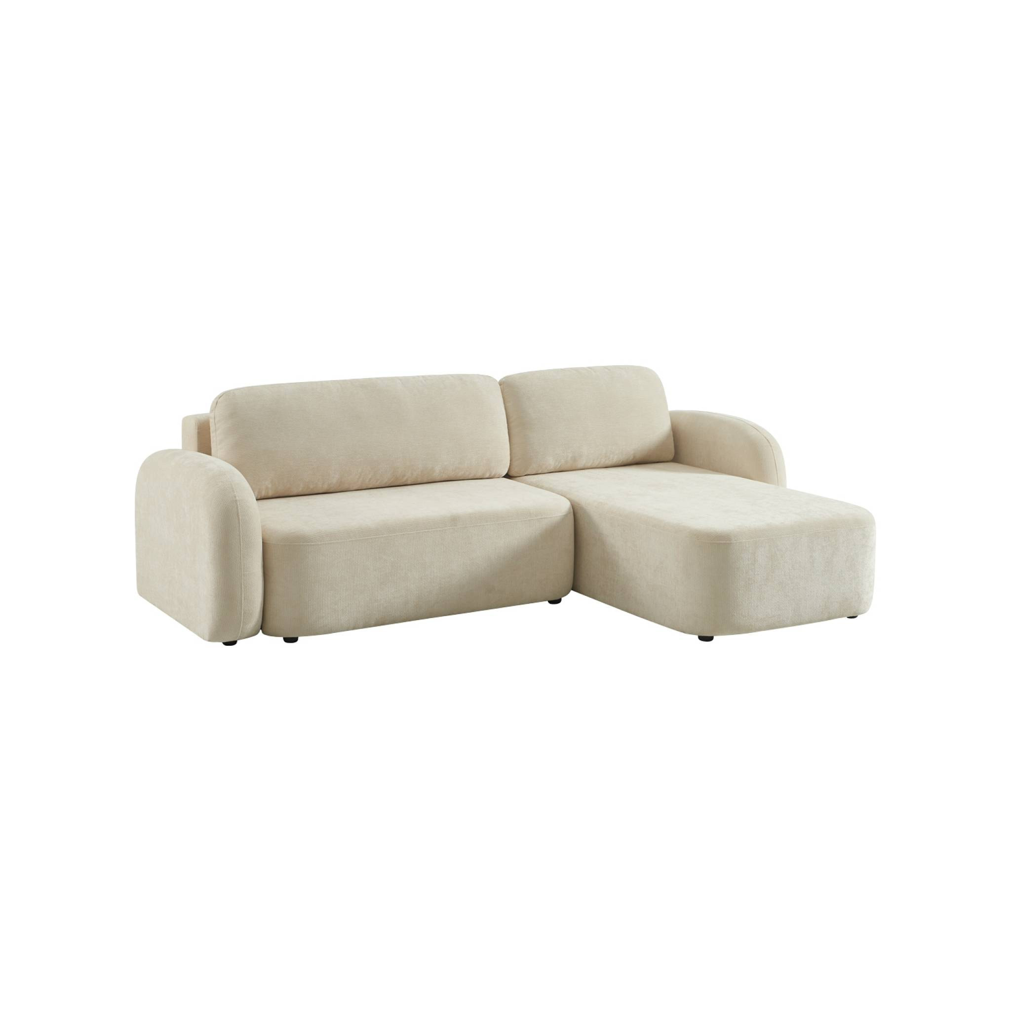 Canapé d'angle réversible convertible 3 places tissu avec coffre NOUMA