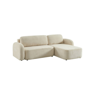 Canapé d'angle réversible convertible 3 places tissu avec coffre NOUMA