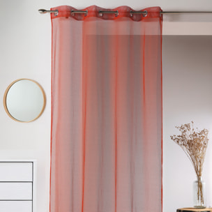 Voilage uni en maille filet - Rouge Orangé