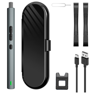 Destornillador eléctrico 33 en 1 con giro bidireccional, luces de trabajo, puntas magnéticas, 200rpm y batería de 350mAh.