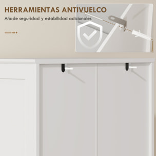 Armario de Cocina, Armario Despensa Cocina, con Puertas Acrílicas de Cierre Suave, 10 Estantes, 8 Compartimentos, Alacena Moderna con 4 Estantes Ajustables para Comedor, 60x40x162 cm, Blanco