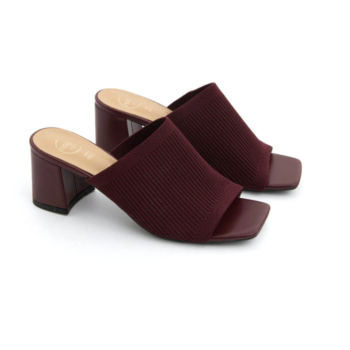 Sabot con tacco largo e fascia microintrecciata - VINO