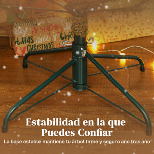 Árbol de Navidad Artificial 210 cm, Árbol de Navidad con 1123 Ramas Densas y Soporte Metálico Plegable, Fácil Montaje, para Salón, Interior, Verde