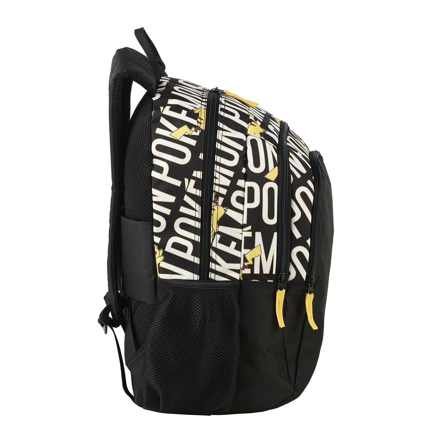 Pokemon mochila primaria doble compartimento + carro  con protección lateral y stoper frontal, 4 ruedas multidireccionales.