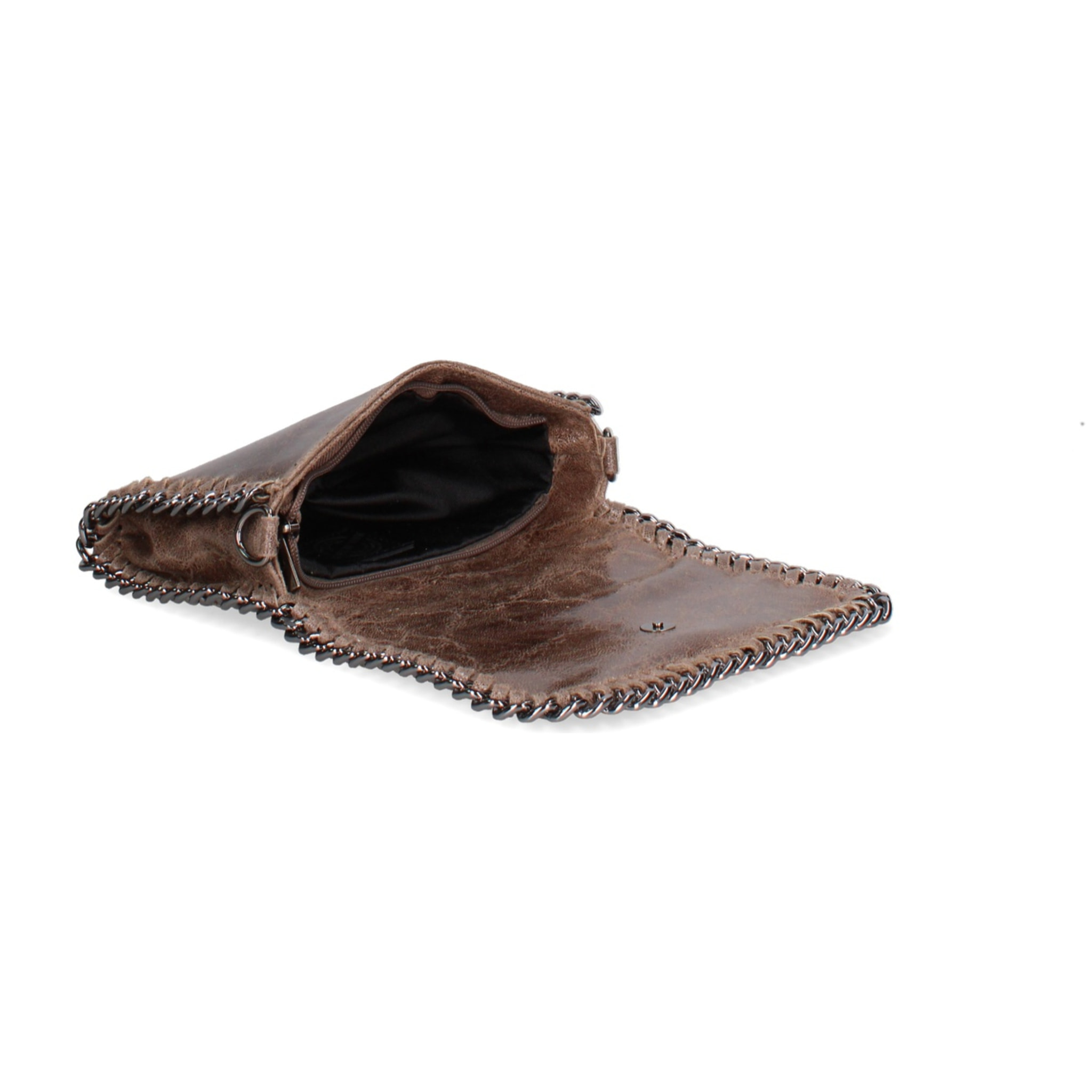 Borsa a tracolla da donna Made in Italy - Eolian Nova - Pelle scamosciata stampata - 22.0 x 13.0 x 4.0 cm