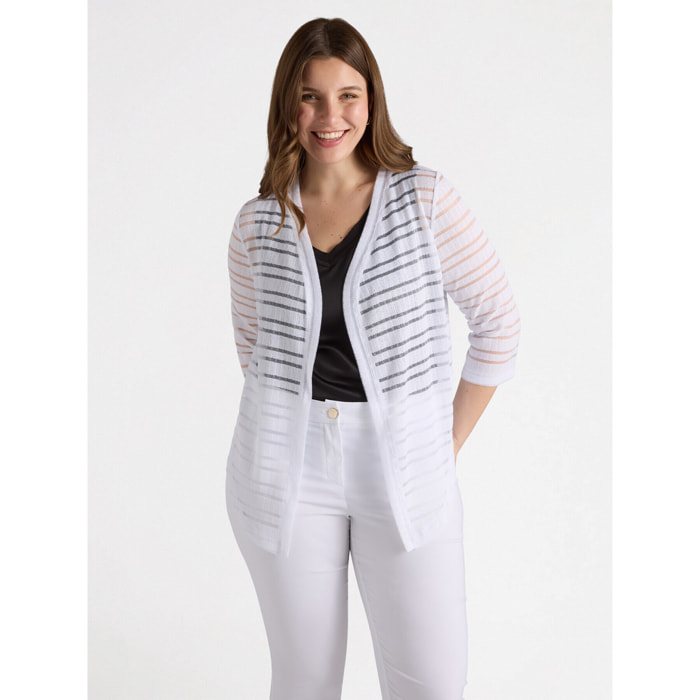 Fiorella Rubino - Coprispalle a righe - Bianco