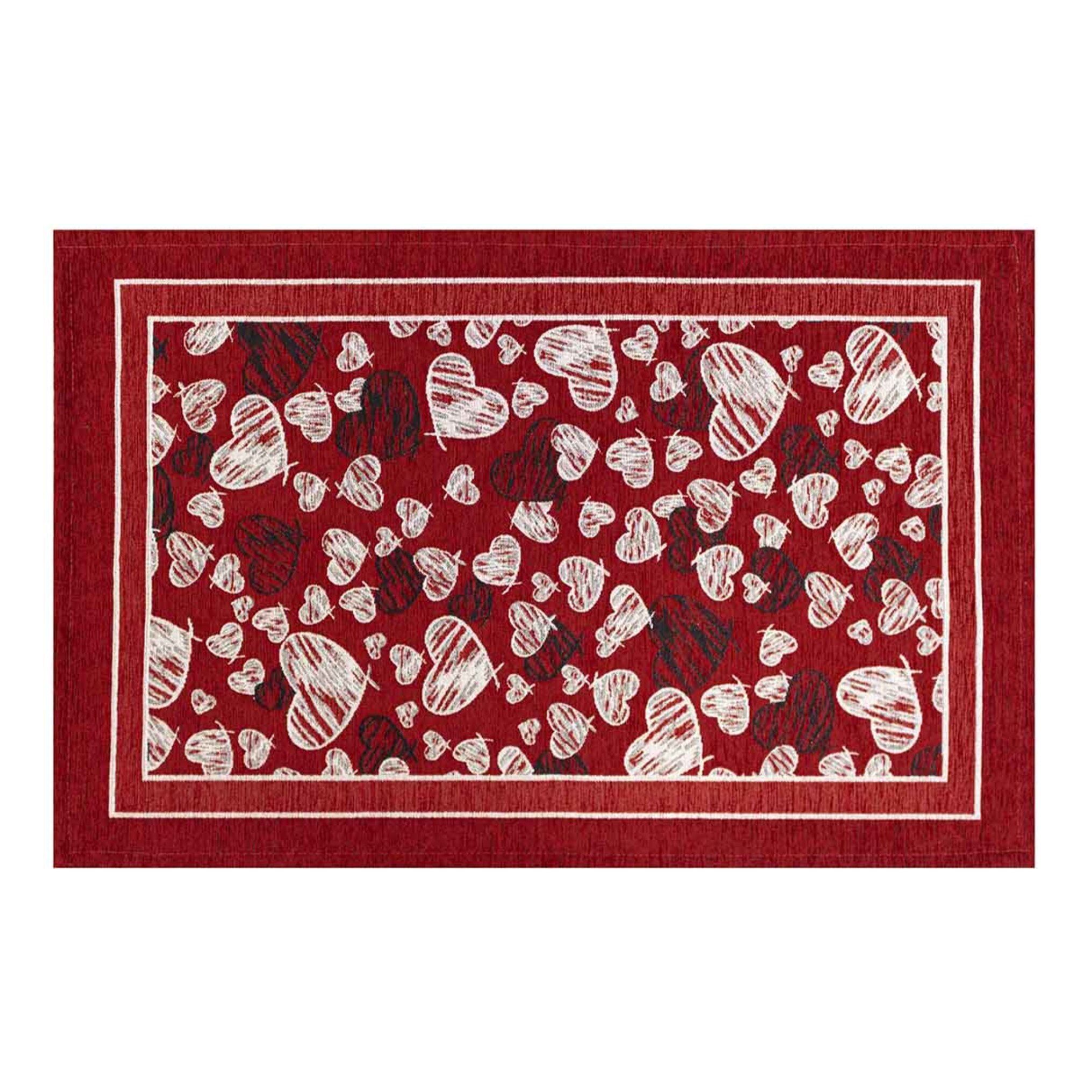 TAPPETO DA CUCINA DIS. MELODY ROSSO MIS. 57X190 CM CON ANTISCIVOLO