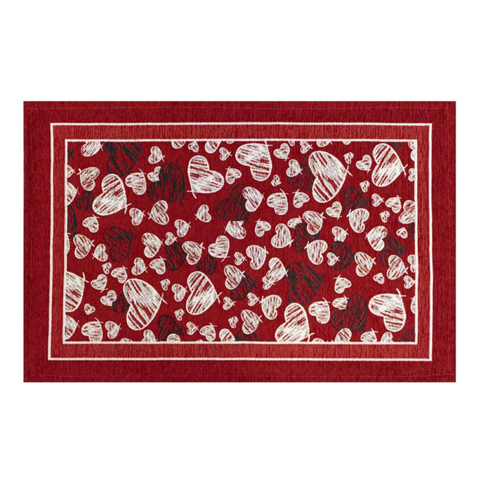 TAPPETO DA CUCINA DIS. MELODY ROSSO MIS. 57X190 CM CON ANTISCIVOLO