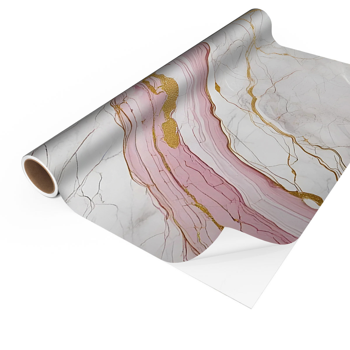 Revêtement sticker sol - EFFET MARBRE GRIS ROSE - Rouleau adhésif Protection Anti-dérapant