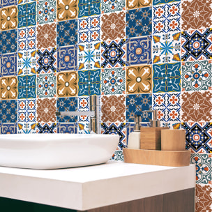 Stickers muraux - Sticker Mural Carrelage adhésif Cuisine Salle de Bain - 9 STICKERS CARRELAGES AZULEJOS AXENA