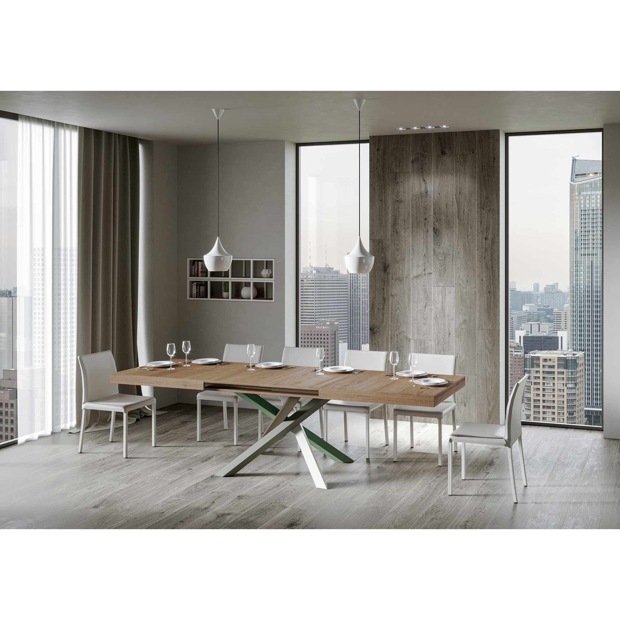 Mesa extensible 90x200/460 cm Volantis Roble Natural estructura multicolor 4/A