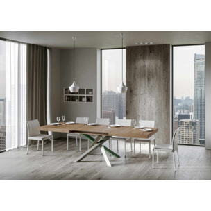 Mesa extensible 90x200/460 cm Volantis Roble Natural estructura multicolor 4/A