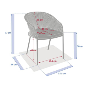 Fauteuil de jardin Oryon empilable café