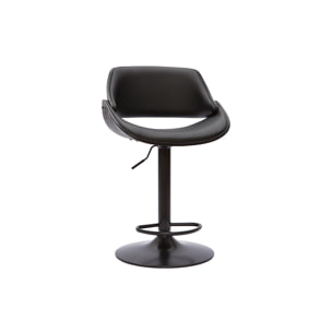 Tabouret de bar design noir réglable pivotant 360° CLASH