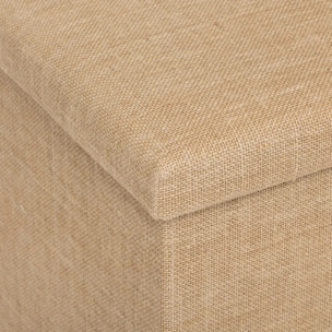 Pouf de rangement "Mix  n  Modul" en toile de jute beige 76x38cm