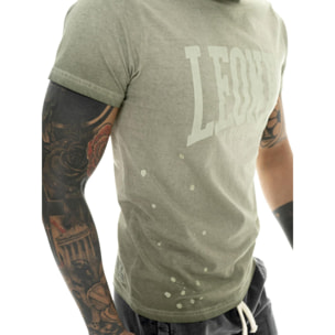 T-shirt a da uomo in cotone lavato Leone Old Wash