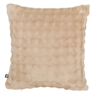 Coussin Zephy carré 40x40cm effet fausse fourrure beige