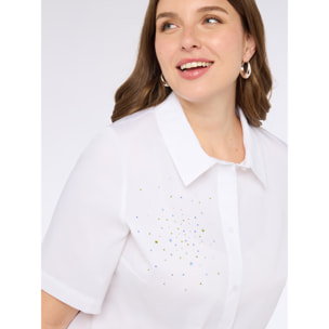 Fiorella Rubino - Camisa con aplicaciones luminosas - Blanco