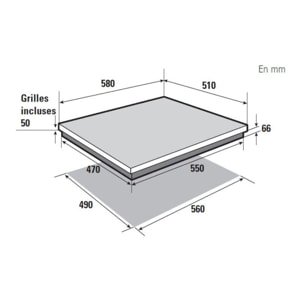 Plaque mixte induction gaz BRANDT BPI6413BM