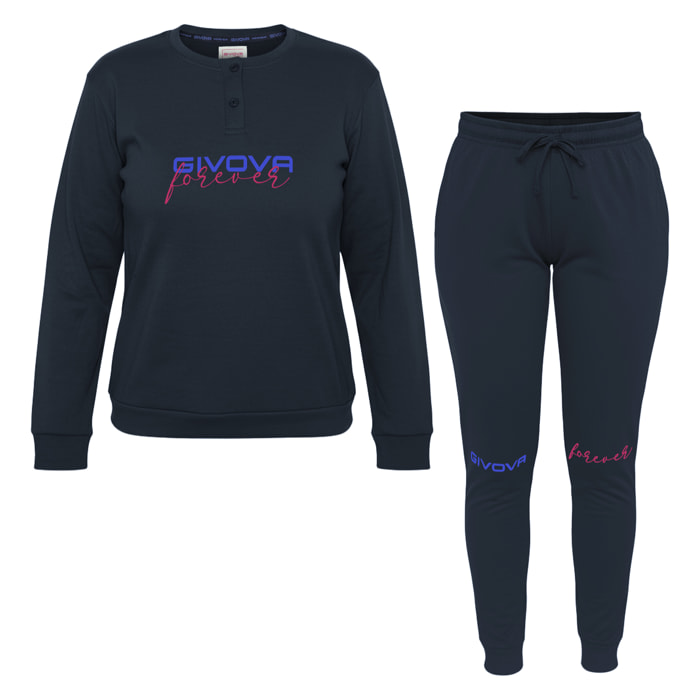 Pigiama Lungo Donna GIVOVA Caldo Cotone Interlock