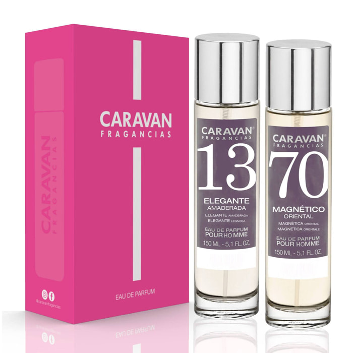 Caravan fragancias - caja de regalo con 2 perfumes: nº13 y nº7 de 150 ml, para hombre