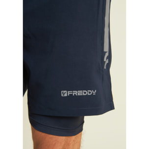 Pantaloni corti slim con grafica e spacchi laterali