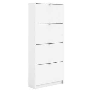 Scarpiera Sobral 4 Ante Salvaspazio Mobile Porta Scarpe Capiente Moderno Per Ingresso Corridoio Camera Struttura Resistente 162 x 25 x 71 Cm Bianco