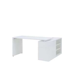 Bureau d'angle réversible 140 cm avec rangement - BROOK