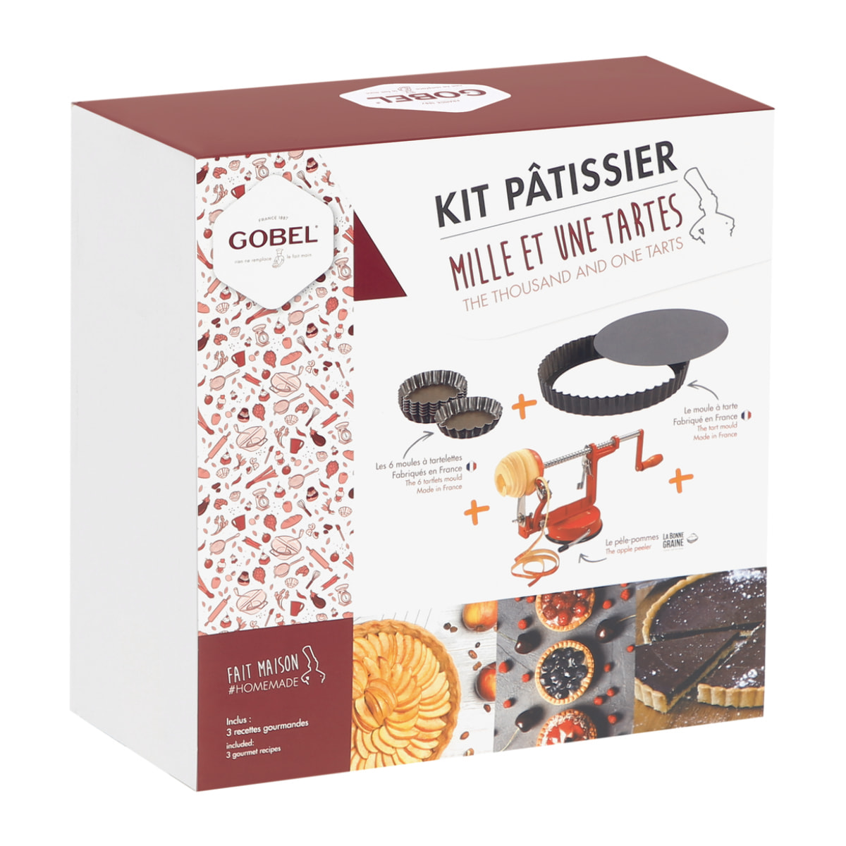 Kit 1001 tartes (1 moule à tarte, 6 tartelettes, 1 pèle-pommes)