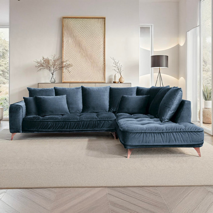 Canapé d'Angle Droit Tissu Altamo, 4 Places, Housse Déhoussable, Style Scandinave