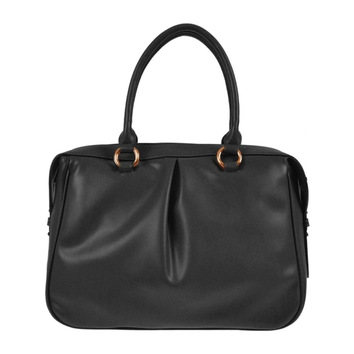 JOSIE Borsa donna con tracolla Romeo Gigli Milano con piega centrale nero