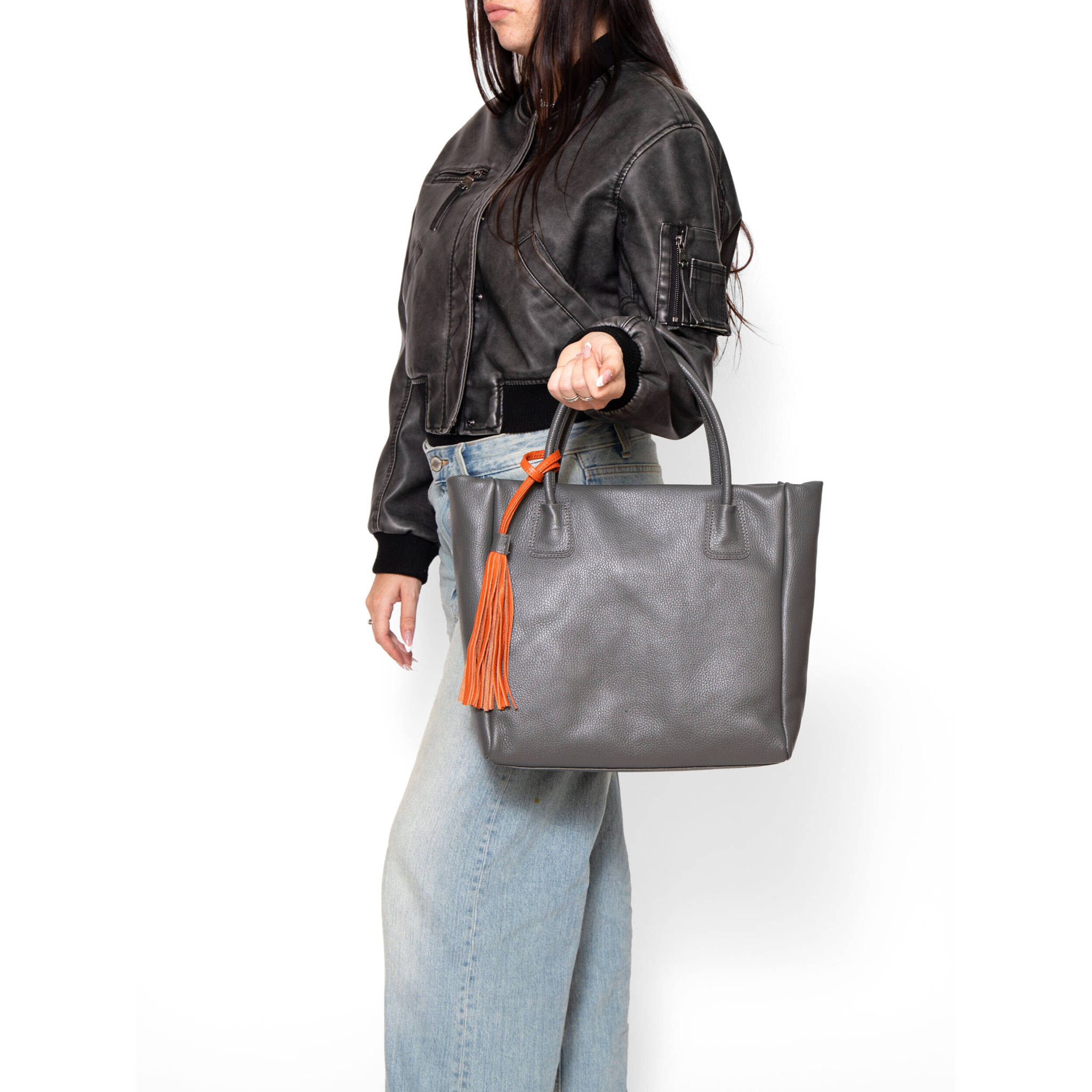 Borsa a mano da Donna Verdiana in Vera Pelle Made in Italy 26x39x11 cm