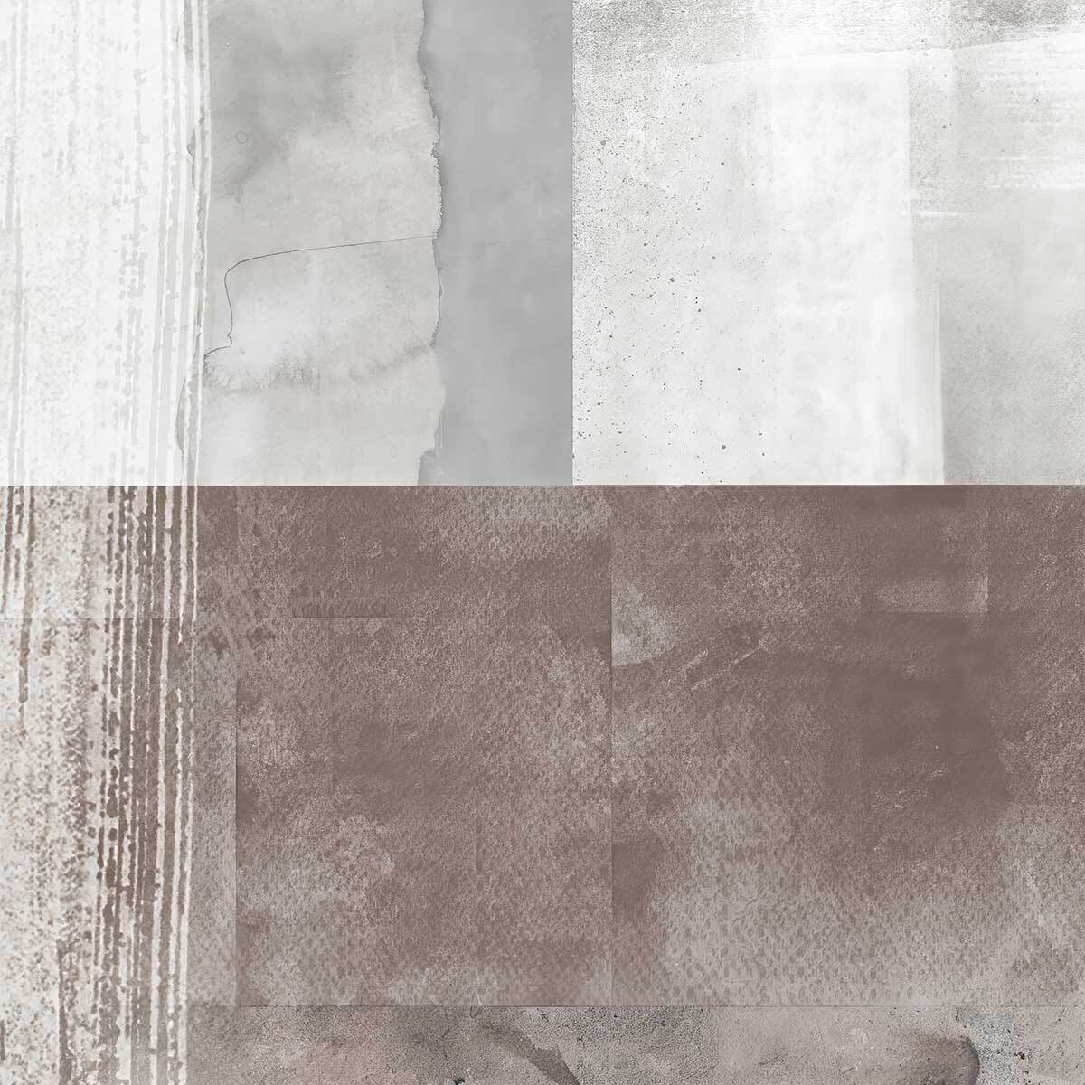 Papier peint abstrait effet matières patchwork beige Intissé