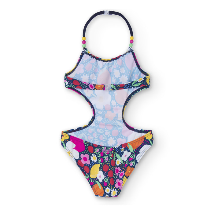 Bañador estampado con frutas de color fucsia, Bañador, niña
