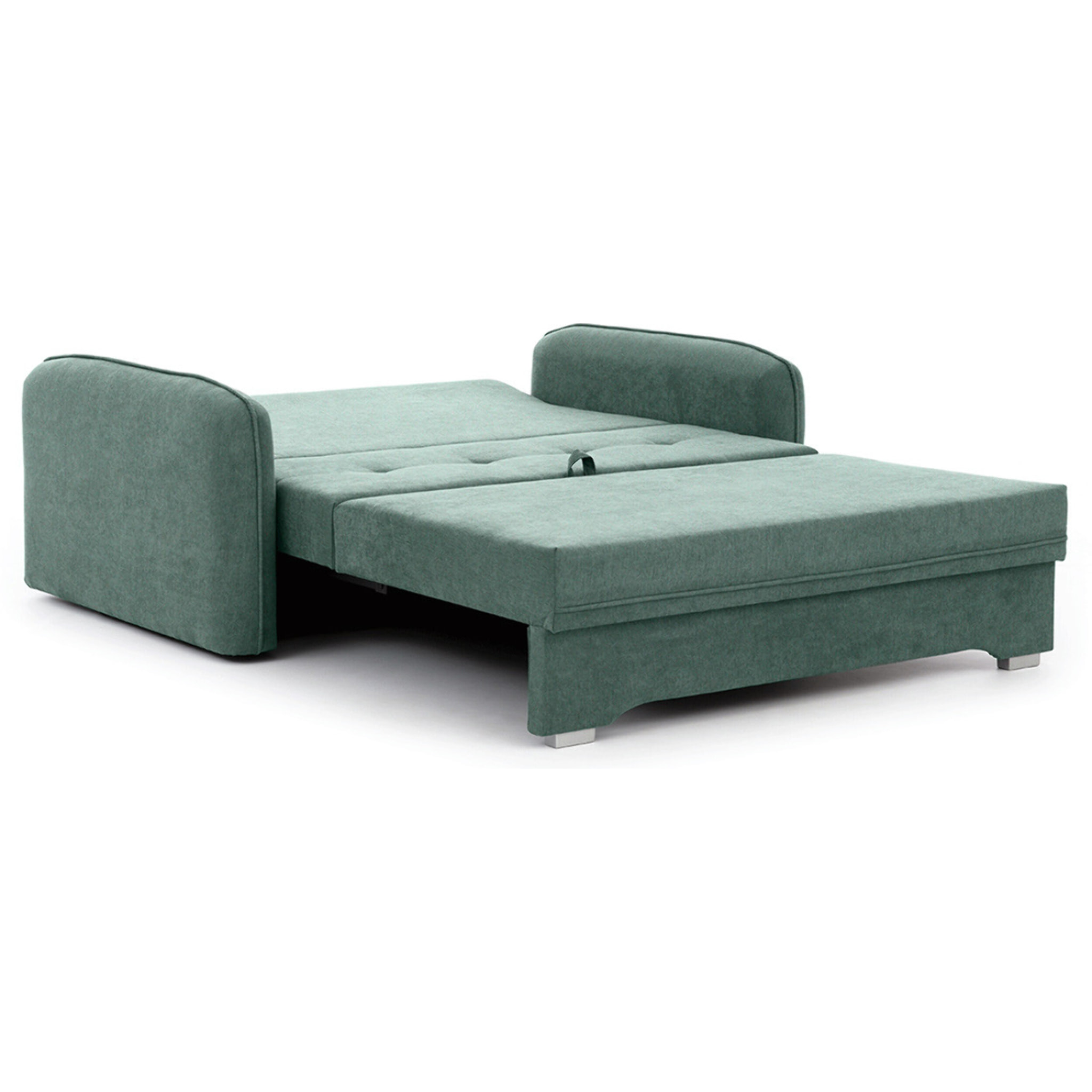 Michelle - canapé droit 3 places convertible avec coffre en velours - Vert