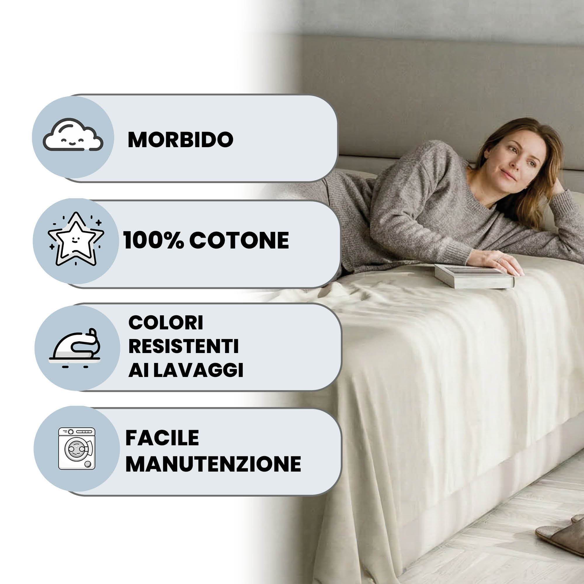 LENZUOLO SOPRA MAX COLOR, 100% Cotone, Tinta Unita, Made in Italy - TORTORA