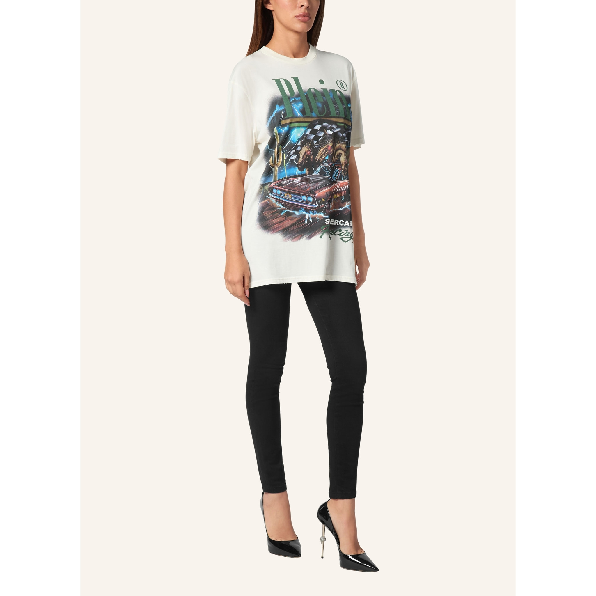 PHILIPP PLEIN Camiseta de cuello redondo RACING