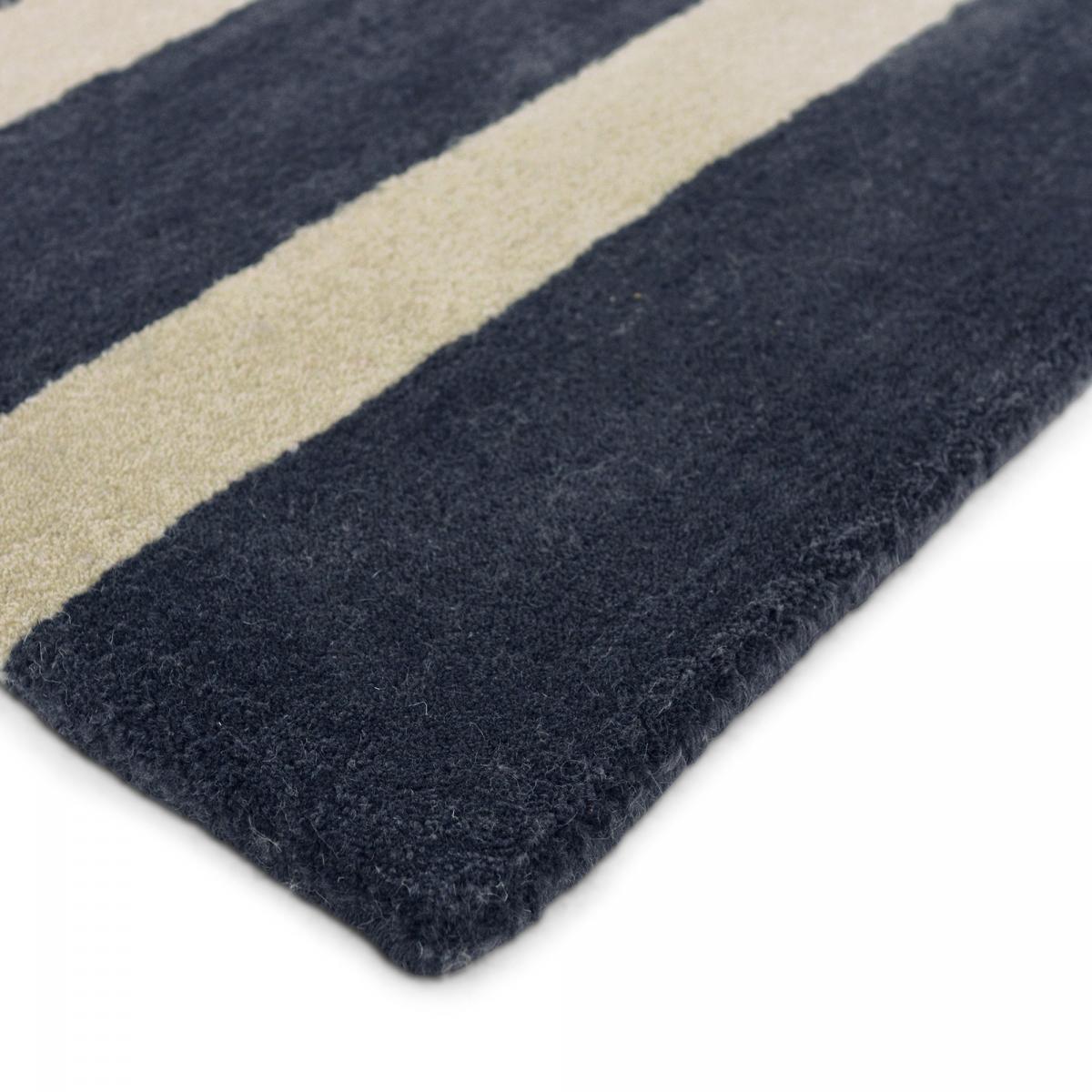 Tapis salon et chambre fait à la main en laine motif géométrique LUEL