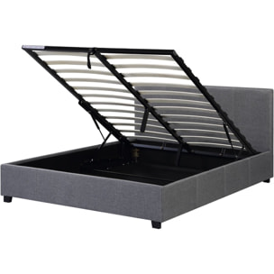 Lit double avec coffre "Carla" - 140 x 190 - Gris