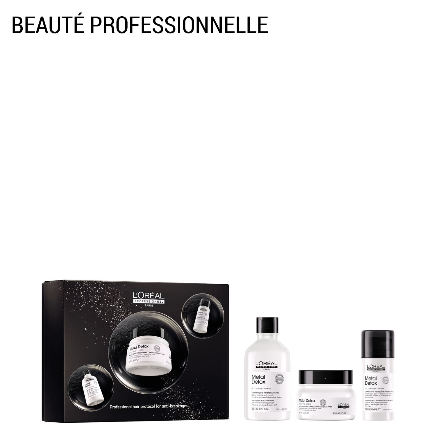 Serie Expert Metal Detox - Coffret Shampooing Anti-Métal 300ml + Masque Protecteur 250 ml + Crème Haute Protection 100ml