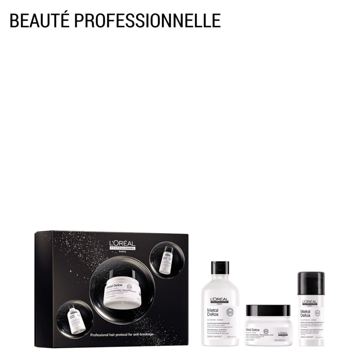 Serie Expert Metal Detox - Coffret Shampooing Anti-Métal 300ml + Masque Protecteur 250 ml + Crème Haute Protection 100ml