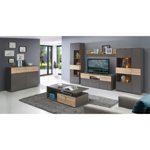 Meuble TV gris en bois L150 cm - TONY