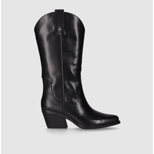 Botas de Piel - Negro - Tacón: 5 cm
