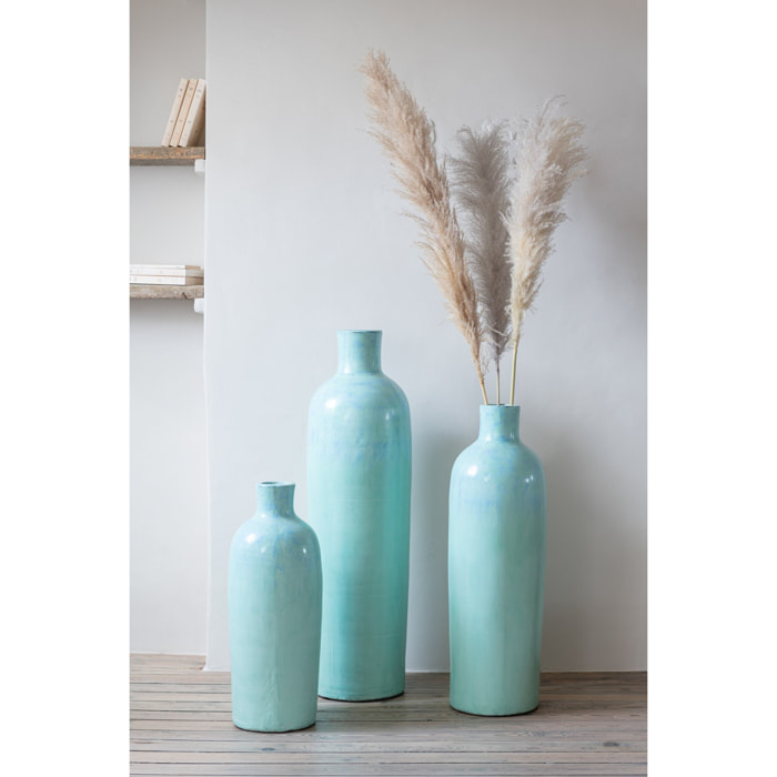 J-Line vase Justine - ciment - bleu - medium