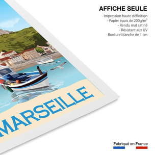 Affiche vintage le vieux port de marseille Affiche seule