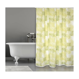 Rideau de douche Polyester JAVA CADIX 180x200cm QUALITE PREMIUM Vert - Anneaux inclus MSV