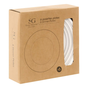 Lot de 6 Assiette plate Lunova blanc D26,5xH2,9cm