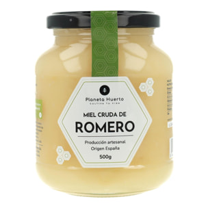PLANETA HUERTO | Miel Cruda de Romero Natural, Producción Artesanal, Sabor Aromático y Beneficios Saludables, Origen España - 500g