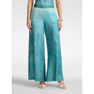 Elena Mirò - Pantaloni palazzo stampati - Azzurro