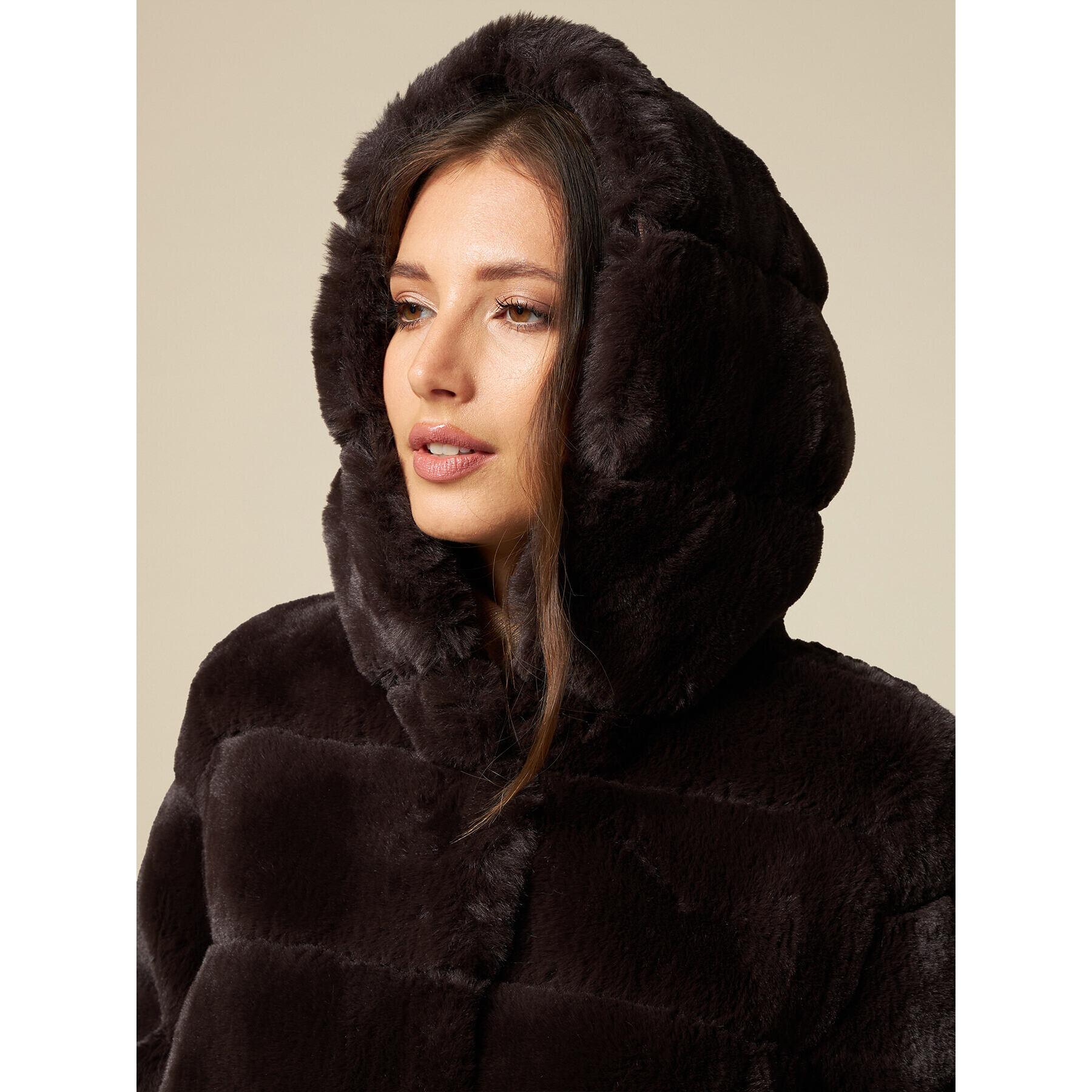 Oltre - Cappotto teddy con cappuccio - Marrone